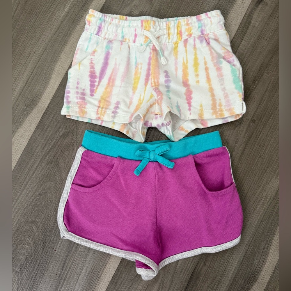 Colorful Tie-Dye and Purple Shorts Set